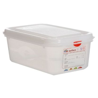 Picture of Polypropylene Gastronorm Container GN 1/4 100mm 2.8ltr Colour Coded With Label