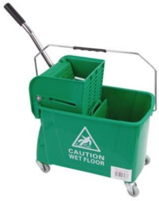 Picture of Microspeedy Flat Mop Bucket And Wringer Green 20ltr
