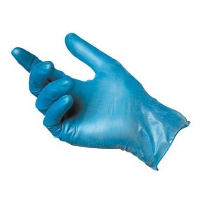 Picture of JANGRO PROFESSIONAL VINYL GLOVES POWDER FREE BLUE X-LARGE (PACK OF 100)
