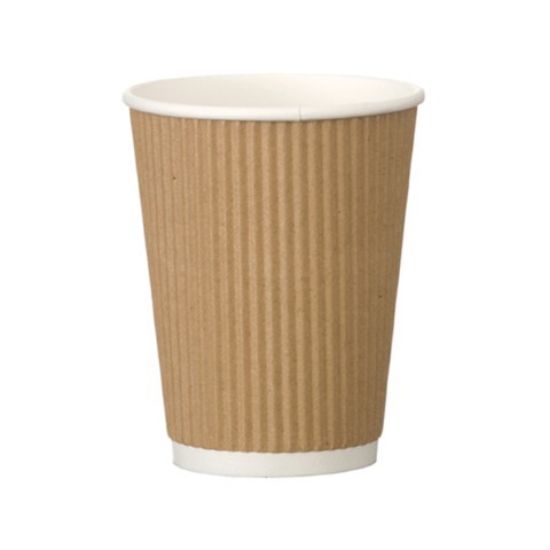 Picture of Kraft Brown Ripple Wrap Hot Cup 12oz Tall  (Pack Of 25)
