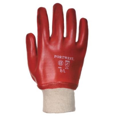 Picture of Pvc Knitwrist Glove Size 9/Lrg Red