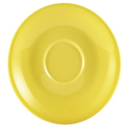 Picture of Genware Porcelain Yellow Saucer 16cm (6)