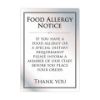 Picture of Food Allergy Notice Brushed Silver 297x210mm