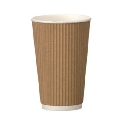 Picture of Kraft Brown Ripple Wrap Hot Cup 16oz (Pack Of 25)