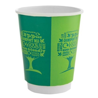 Picture of Vegware Green Tree Paper Double Wall Hot Cup 12oz 89 Series (Pack of 25)