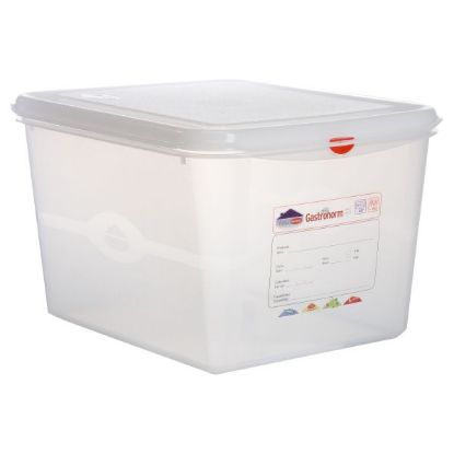 Picture of Polypropylene Gastronorm Container GN 1/2 200mm 12.5ltr Colour Coded With Label