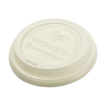 Picture of Vegware Cpla Hot Cup Lid White 79mm To Fit 8oz Cup 79 Series (Pack Of 50)