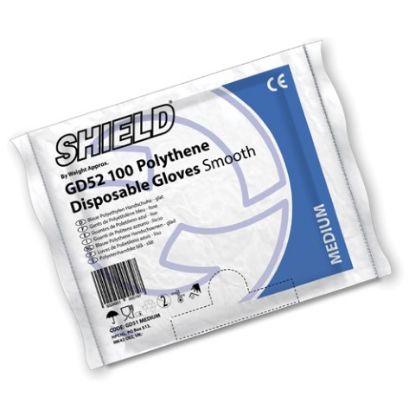 Picture of Polythene Gloves Smooth Medium Clear (100)