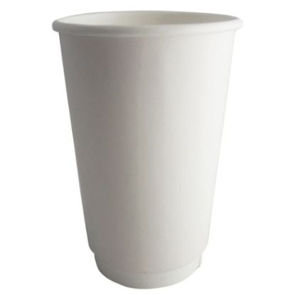 Picture of Double Wall Hot Cup 16oz White PE Lined (Pack of 25)