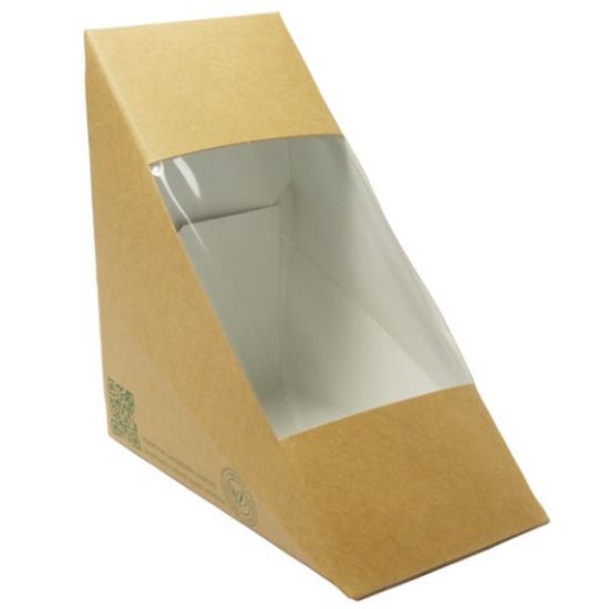 Picture of Vegware Standard Fill 65mm Kraft Sandwich Wedge (Case Of 500)