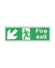 Picture of Fire Exit Sign With Symbol And Arrow Down- Left 150x450 S/A