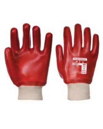 Picture of Pvc Knitwrist Glove Red Size 10/XL