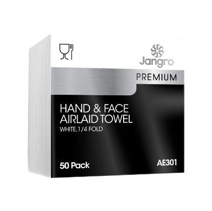 Picture of Premium Airlaid ¼ Fold Hand & Face Towel White (Case of 500)