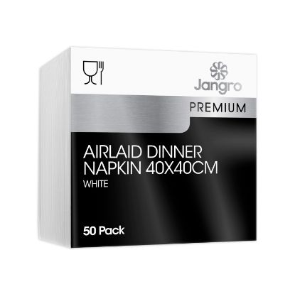 Picture of Professional Linstyle Dinner Napkins 40cm White Mixed Pulp (Pack of 50)