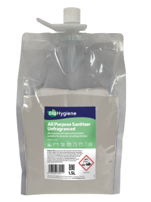 Picture of Bio Hygiene Dosing Pouch For All Purpose Sanitiser Unfragranced 1.5ltr (Case of 2)