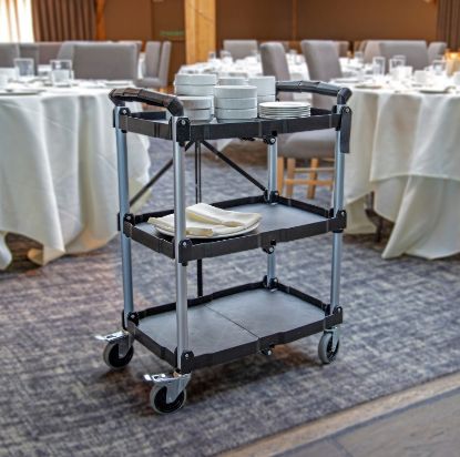 Picture of Folding Catering Trolley 3 Tier 66x40x84cm