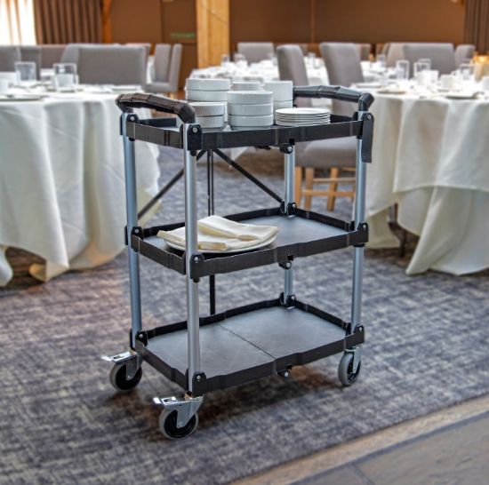 Picture of Folding Catering Trolley 3 Tier 66x40x84cm