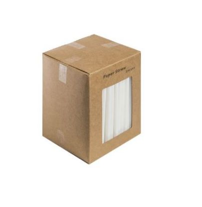 Picture of White Paper Drinking Straw 5.5" Biodegradable 6mm Bore  (Pack of 250)