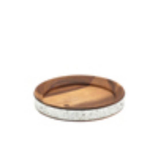 Picture of Acacia Wood Zinc Banded Serving Board 17cm