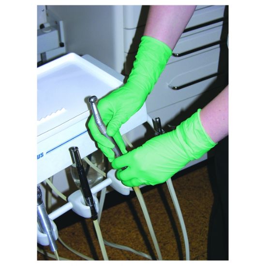 Picture of Aloe Vera Vinyl Exam Gloves Powder Free Green Small (100)