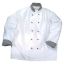 Picture of Chef Jacket White Gingham Trim Black Button Med *p