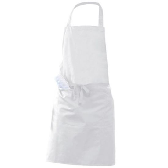 Picture of Bib Apron With Pocket 91cm White *p