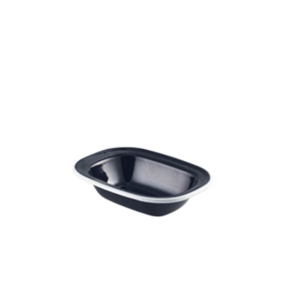 Picture of Enamel Pie Dish Black With White Rim 16cm (12)