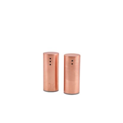 Picture of Copper Plated Straight Sided Salt & Pepper Set 7.5cm