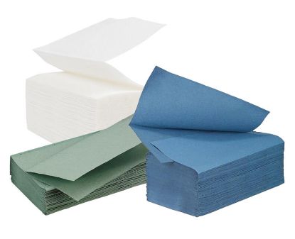 Picture of Jangro Contract V Fold Hand Towel 1ply Blue Recycled (3510)