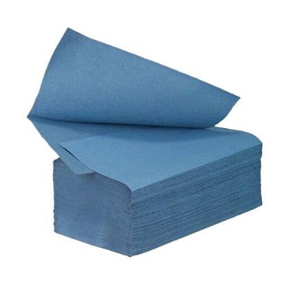 Picture of Jangro Contract V Fold Hand Towel 1ply Blue Recycled  (Case of 4800)