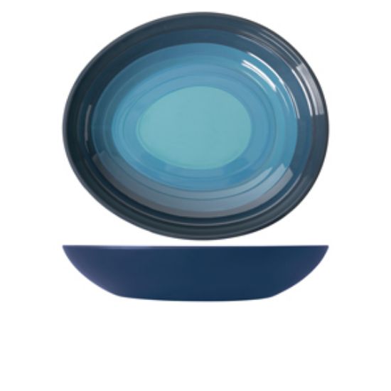 Picture of Azure Blue Atlantis Melamine Oval Bowl 38 X 32.5 X 7cm