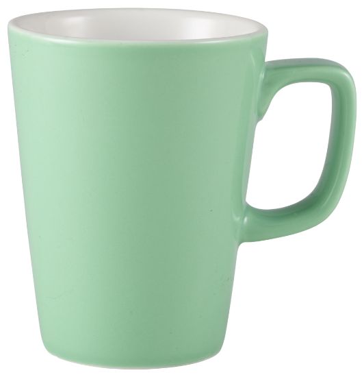 Picture of Genware Porcelain Latte Mug Green 34cl 12oz (6)