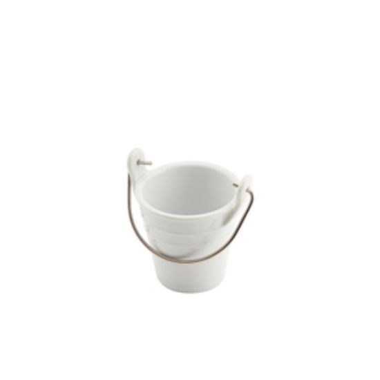 Picture of Genware Ceramic Bucket W/ St/St Handle 6.5cm Dia (6)