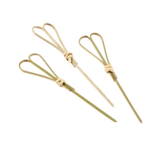 Picture of Bamboo Heart Shape Looped Wooden Skewers 12cm (100pcs)