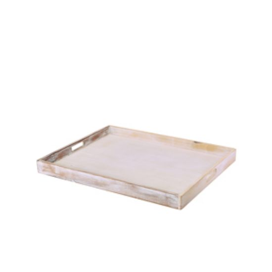 Picture of Genware White Wash Butlers Tray 53.5 X 42.5 X 4.5cm