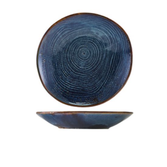 Picture of Terra Porcelain Aqua Blue Organic Coupe Bowl 26.5cm (6)