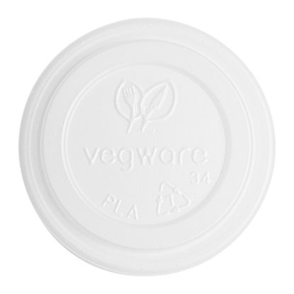 Picture of Vegware Cpla Hot Cup Lid 72mm White Fits 6oz Cup 72 Series (Pack Of 50)