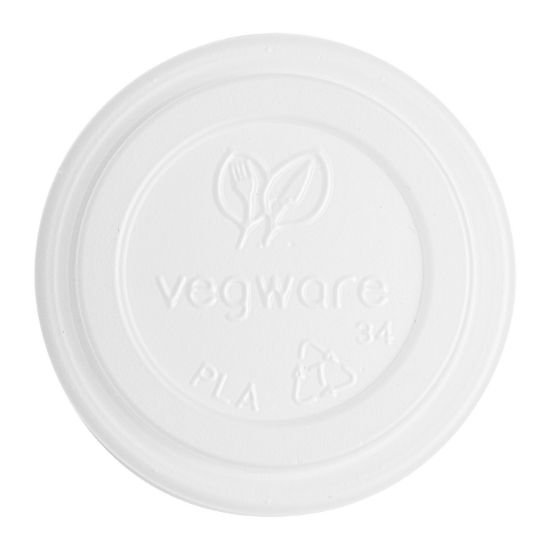 Picture of Vegware Cpla Hot Cup Lid 72mm White Fits 6oz Cup 72 Series (Pack Of 50)