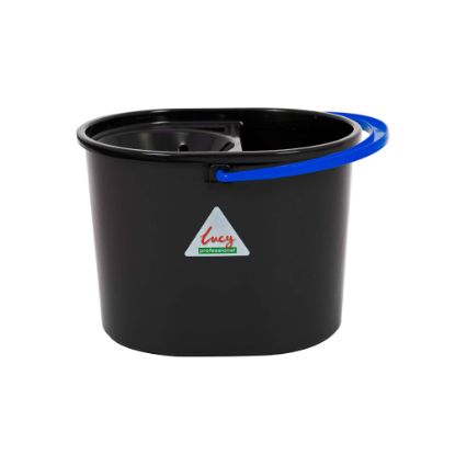 Picture of Oval Recycled Bucket Black With Blue Colour Coding
