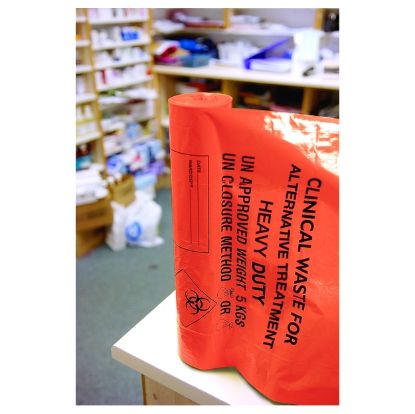 Picture of Clinical Orange Sacks Heavy Duty 15" X 28" X 39" 90l Case 100