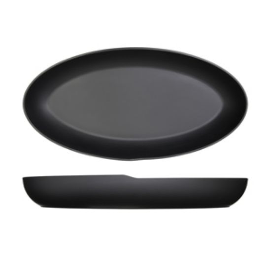 Picture of Black Copenhagen Oval Melamine Deep Dish 55 X 27.5 X 7.5cm