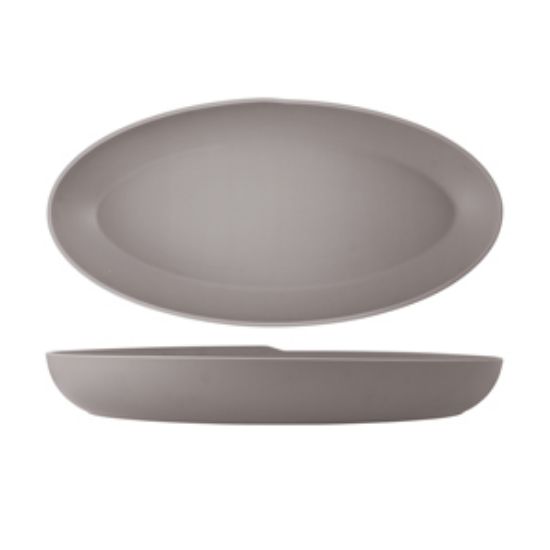 Picture of Sand Brown Copenhagen Oval Melamine Deep Dish 55 X 27.5 X 7.5cm