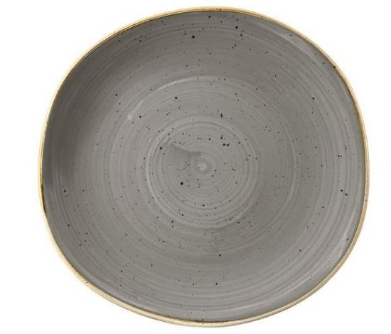 Picture of Terra Porcelain Matt Grey Scalloped Coupe Plate 26cm (6)