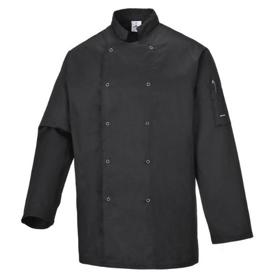 Picture of Suffolk Chef's Long Sleeve Jacket Black Size XLarge