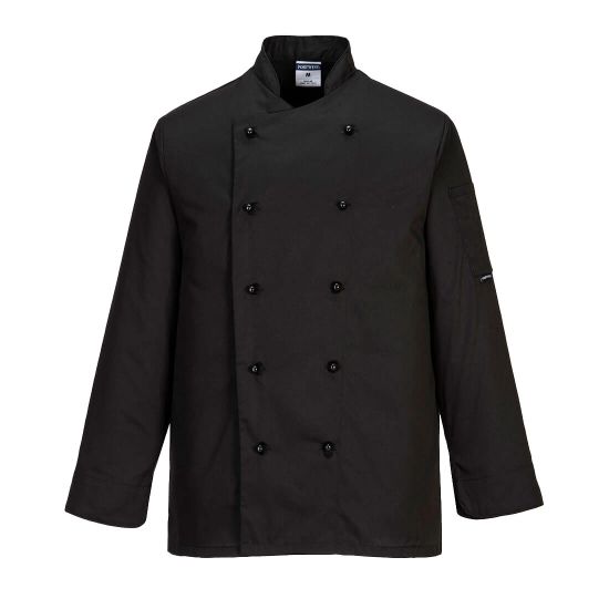Picture of Kent Chefs Black Long Sleeve Jacket Small
