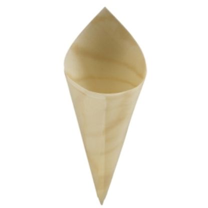 Picture of Genware Disposable Wooden Serving Cones 12.5cm (100pcs)
