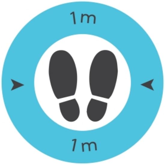 Picture of Safe Distance 1 Metre Floor Graphic (Pack Of 10)