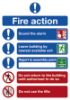Picture of Fire Exit Sign With Running Man & Arrow Down 150x450mm