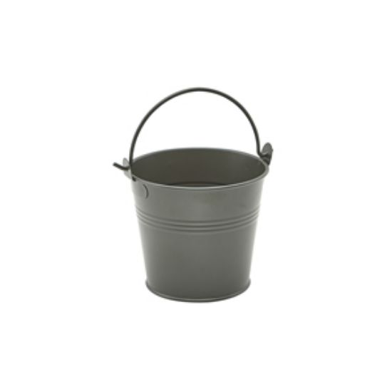 Picture of Galvanised Steel Can 11cm Dia X 14.5cm Black (12)