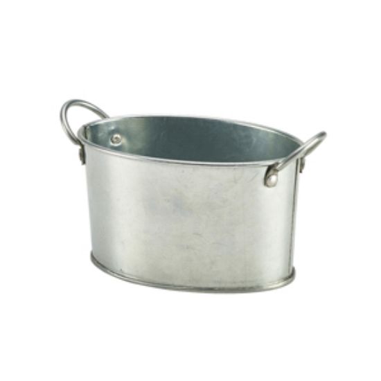 Picture of Genware Galvanised Steel White Hammered Serving Bucket 10cm (12)